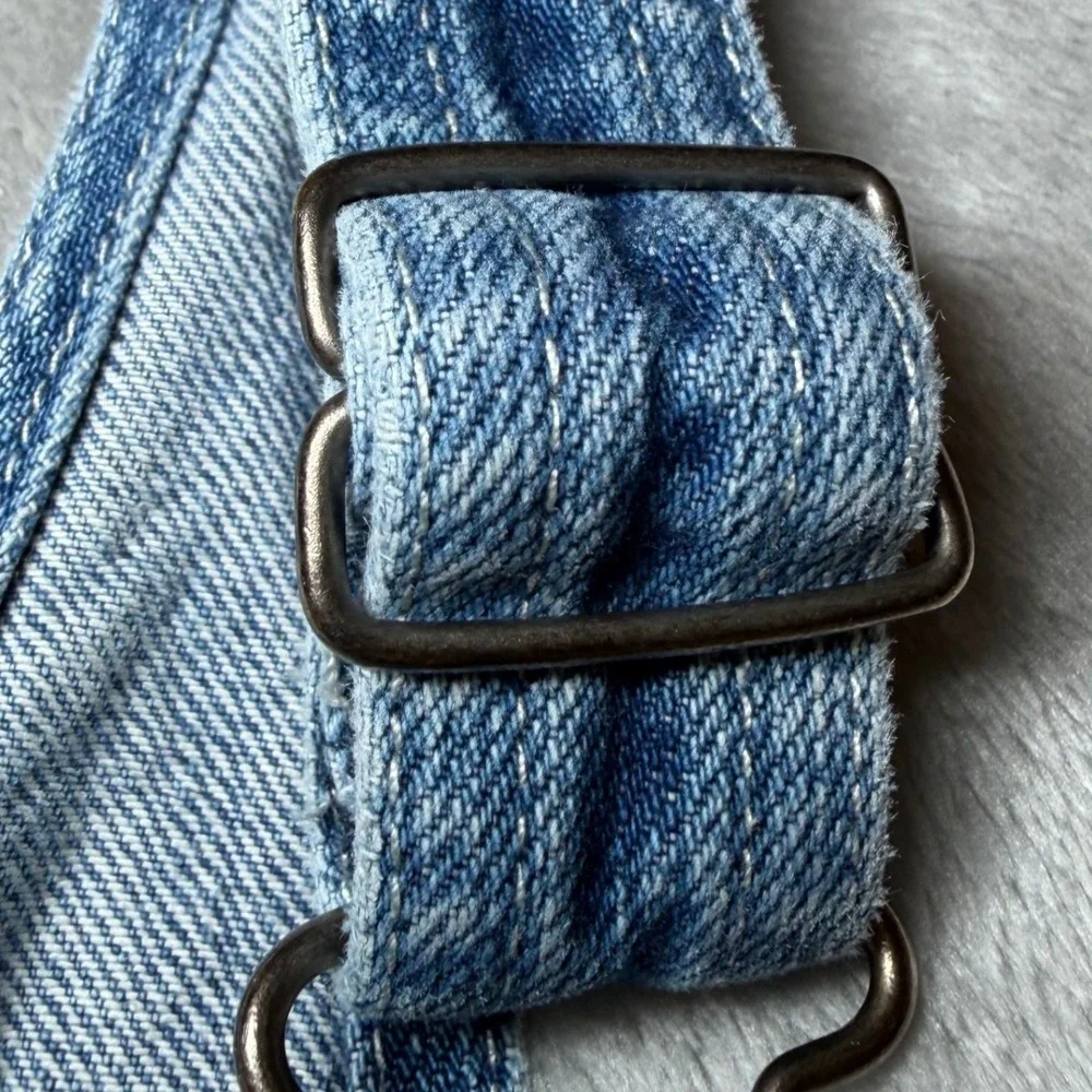 OshKosh Bgosh Toddler Size 24M Denim Bib Overalls Boys Blue Carpenter Snap Leg
